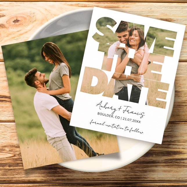 Unique Fun Photo Save the Date Wedding Invitation (Creator Uploaded)
