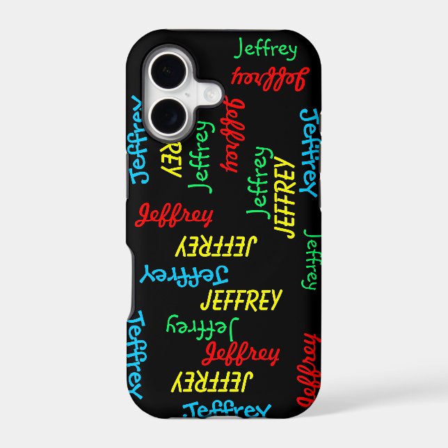Unique Fun Repeating Names on Black, Personalized (Back)