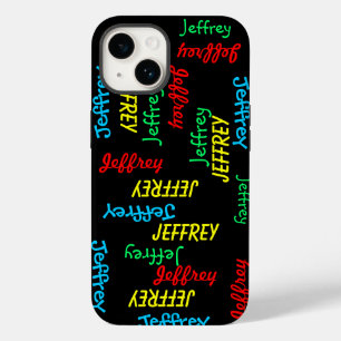 Unique Fun Repeating Names on Black, Personalized  Case-Mate iPhone 14 Case