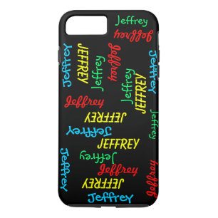 Unique Fun Repeating Names on Black, Personalized iPhone 8 Plus/7 Plus Case