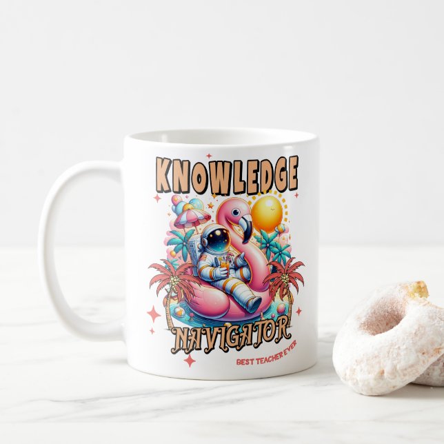 Unique, funny, colourful teacher appreciation Mug. Coffee Mug (With Donut)
