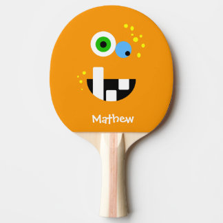 Unique Funny Crazy Oragne Monster Ping Pong Paddle