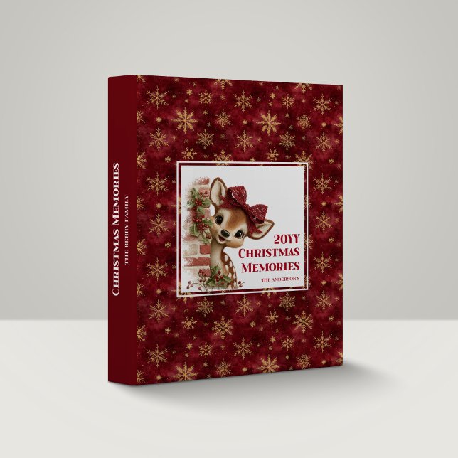 Unique Funny Reindeer Cute Cartoon Holiday Memory  Binder (Unique Funny Reindeer Cute Cartoon Holiday Memory Album

)