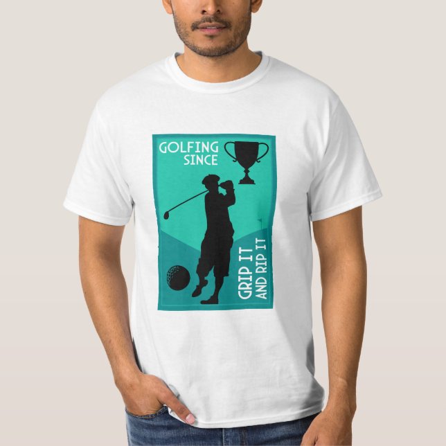 Unique Funny Vintage Golf Gift T-Shirt (Front)
