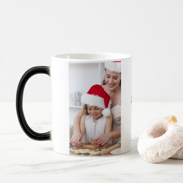 Unique gift | fill with hot water to reveal image magic mug (With Donut)