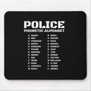 Unique Gift for Law Enforcement Phonetic Alphabet Mouse Pad