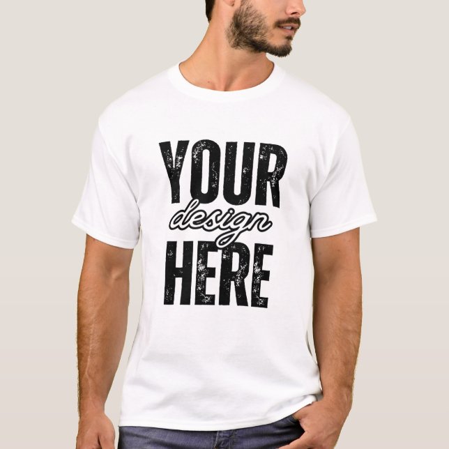 Unique Gift: White Custom T-Shirt with Your Design (Front)
