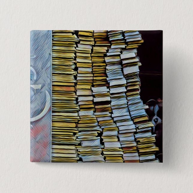 Unique gifts for book lovers 2 inch square button (Front)