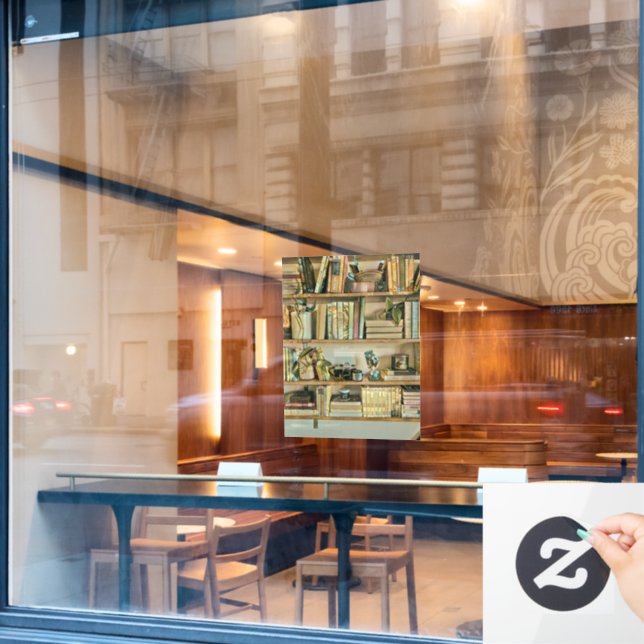 Unique gifts for book lovers window cling (Cafe Window)