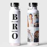 Unique Gifts For Brothers 4 Photo Collage Water Bottle<br><div class="desc">Our BRO water bottle is the perfect gift for your brother. With the ability to customize the bottle with your brother's name, it becomes a one-of-a-kind keepsake that he can cherish for years to come. The modern design and sleek black colour make it a stylish accessory for any occasion. This...</div>