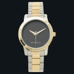 Unique Gifts For Men Oversized Two-Tone Watch<br><div class="desc">Unique gifts for men - oversized two-tone bracelet watch with customizable text. You can create your own watch, just add your name or any other text. Unique gifts for men for birthday, Christmas, Father's Day or any other day... </div>
