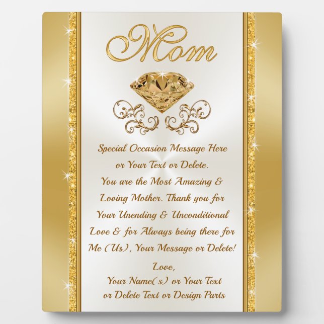 Unique Gifts for Moms, Personalize Plaques for Mom (Devant)
