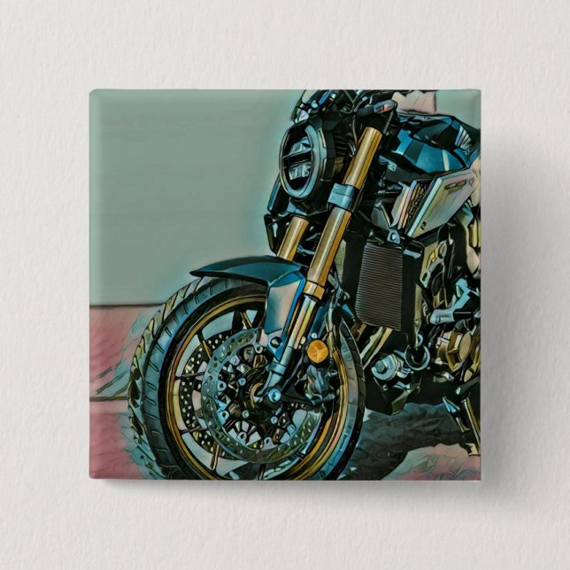 Unique gifts for motorcycle riders 2 inch square button (Front)