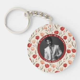 Unique Gifts For Wife Photo Tulip Flower Keychain