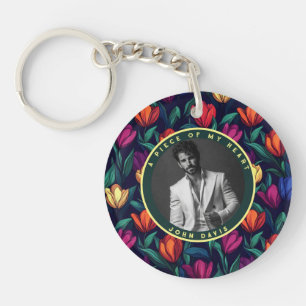 Unique Gifts For Wife Photo Tulip Flower Keychain