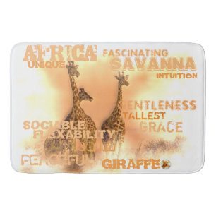 Unique Giraffes Large Bath Mat