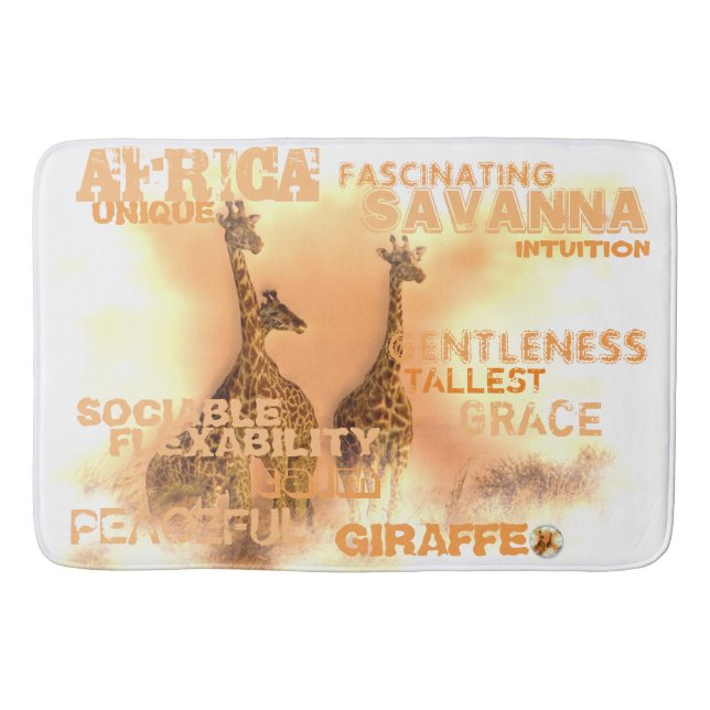 Unique Giraffes Large Bath Mat (Front)
