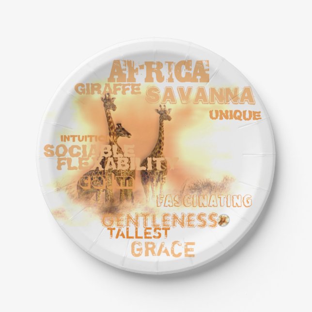 Unique Giraffes Paper Plates 7" (Front)