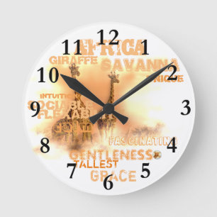 Unique Giraffes Round (Medium) Wall Clock