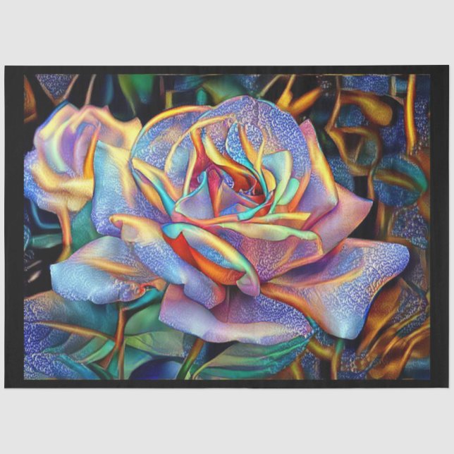 Unique Glossy Rose Art Dream Tissue Paper (Front)