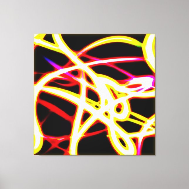 Unique Glowing Neon Patterns. Buy Now Canvas Print (Front)