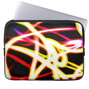 Unique Glowing Neon Patterns. Buy Now Laptop Sleeve