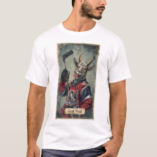 Unique Goat Hockey Player Upper Deck Trading Card T-Shirt