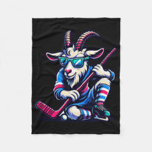 Unique Goat Ice Hockey Goalie Team Player Cool Art Fleece Blanket