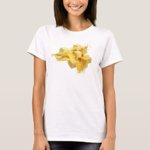 Unique Gold Abstract Cubes Art Design T-Shirt