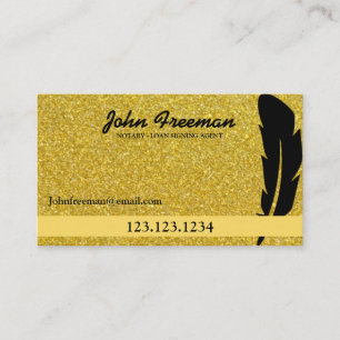 Unique Gold and Black Notary Loan Signing Agent Business Card