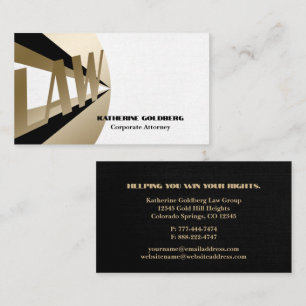 Unique Gold & Black Attorney at Law Business Card