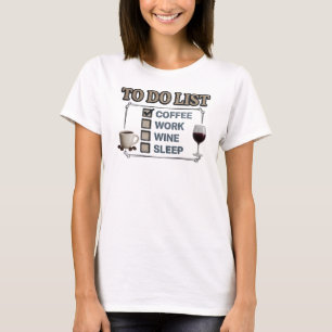 Unique Gold COFFEE THEN WINE Graphic Tee