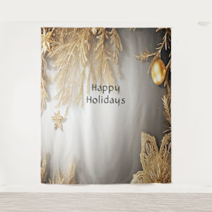 Unique Gold Decorative Holiday Backdrop Tapestry