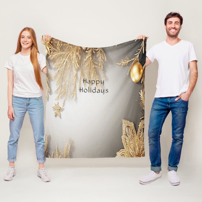 Unique Gold Decorative Holiday Fleece Blanket (In Situ)