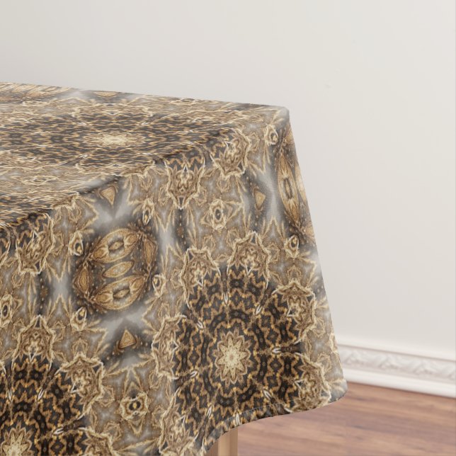 Unique Gold Decorative Holiday Tablecloth (In Situ)