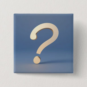 Unique Gold Question Mark 2 Inch Square Button