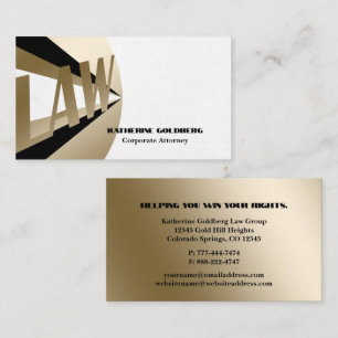 Unique Gold & White Attorney at Law Business Card