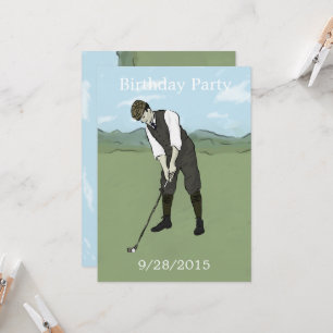 Unique Golf Art Anniversaire des invitations