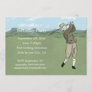 Unique Golf Art  invitations