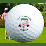 Unique Golf Cart Best Grandma Monogram Name   Balls<br><div class="desc">To the BEST GRANDMA -- A charming unique golf cart -- pink and green -- tastefully done -- ready to run the course -- golf ball --This is a great gift for all golf lovers -- fun / attractive / unique. Personalize it with your/her initials/monogram AND first name. If you...</div>