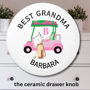 Unique Golf Cart Best Grandma Monogram Name Ceramic Knob