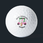 Unique Golf Cart Best Grandma Monogram Name   Golf Balls<br><div class="desc">To the BEST GRANDMA -- A charming unique golf cart -- pink and green -- tastefully done -- ready to run the course -- golf ball --This is a great gift for all golf lovers -- fun / attractive / unique. Personalize it with your/her initials/monogram AND first name. If you...</div>