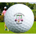 Unique Golf Cart Best Grandma Monogram Name   Golf Balls<br><div class="desc">To the BEST GRANDMA -- A charming unique golf cart -- pink and green -- tastefully done -- ready to run the course -- golf ball --This is a great gift for all golf lovers -- fun / attractive / unique. Personalize it with your/her initials/monogram AND first name. If you...</div>