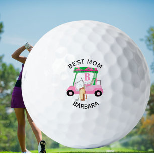 Unique Golf Cart Best Mom Monogram Name   Balls