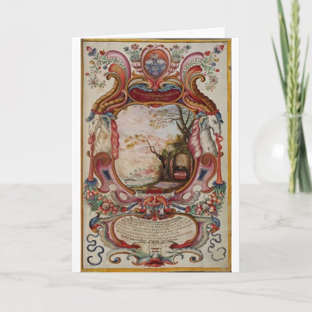 Unique Gorgeous Medieval Manuscript Greeting Card (Front)