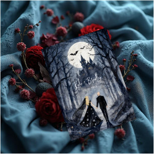 Unique Gothic Forest Wedding Couple Haunted Castle Invitation