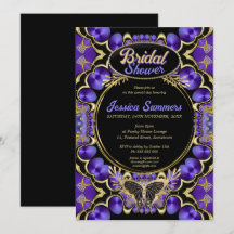 Unique Gothic Glam Purple Gold Bridal Shower