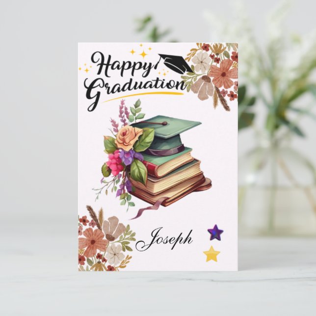 unique grad gift message card, Personalised Gradua Announcement (Standing Front)