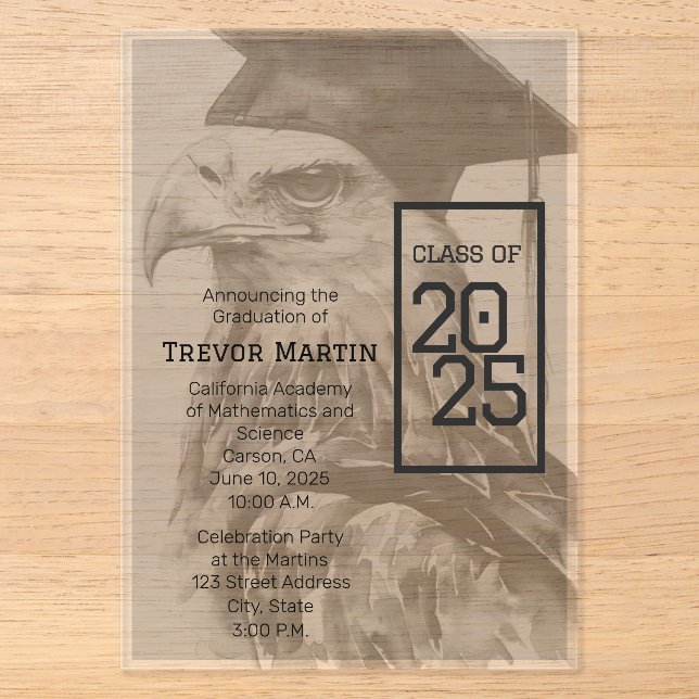 Unique Graduation Announcement Acrylic Invitation (Front)