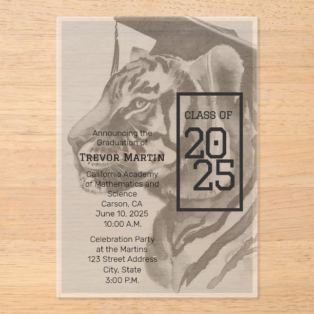 Unique Graduation Announcement Acrylic Invitation (Front)